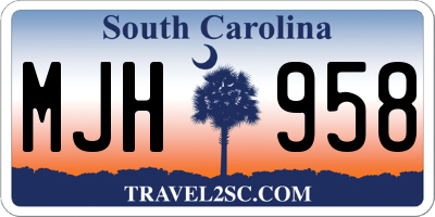 SC license plate MJH958