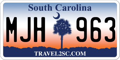 SC license plate MJH963