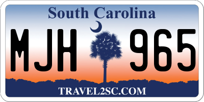 SC license plate MJH965