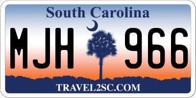SC license plate MJH966