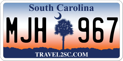 SC license plate MJH967