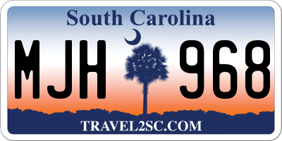 SC license plate MJH968