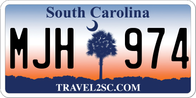 SC license plate MJH974