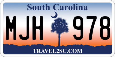 SC license plate MJH978