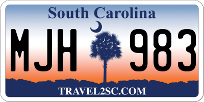 SC license plate MJH983