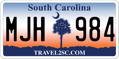 SC license plate MJH984