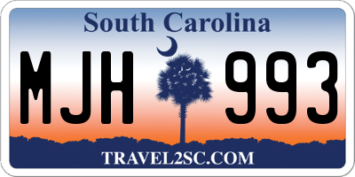 SC license plate MJH993