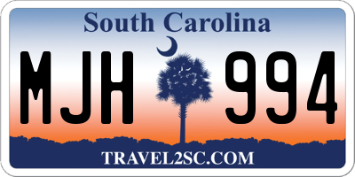 SC license plate MJH994