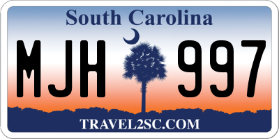 SC license plate MJH997