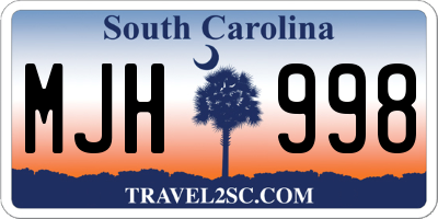 SC license plate MJH998
