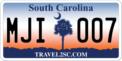 SC license plate MJI007
