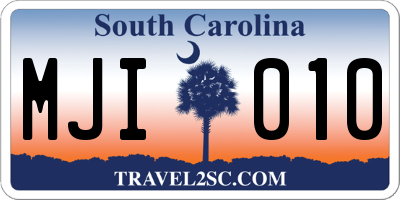 SC license plate MJI010