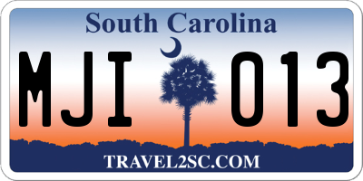 SC license plate MJI013