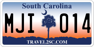 SC license plate MJI014