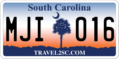 SC license plate MJI016