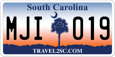 SC license plate MJI019