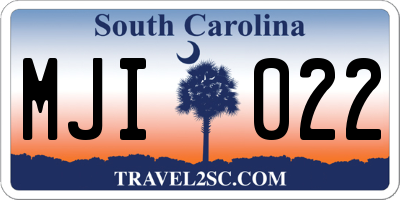 SC license plate MJI022