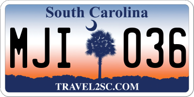SC license plate MJI036