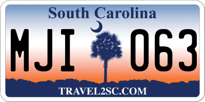 SC license plate MJI063