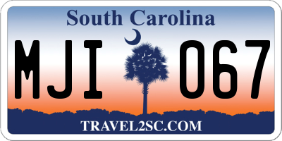 SC license plate MJI067