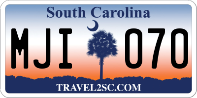 SC license plate MJI070