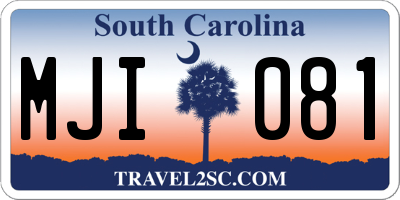 SC license plate MJI081