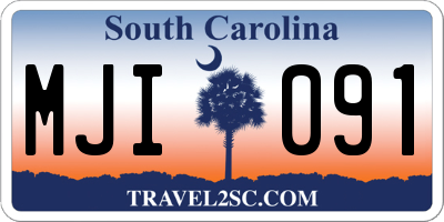 SC license plate MJI091