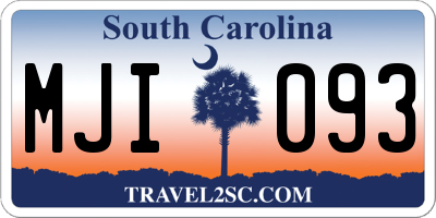 SC license plate MJI093