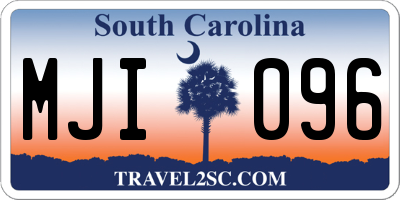 SC license plate MJI096