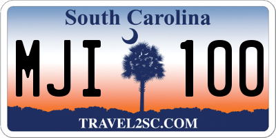 SC license plate MJI100