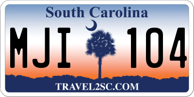 SC license plate MJI104
