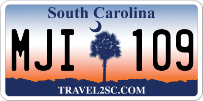 SC license plate MJI109