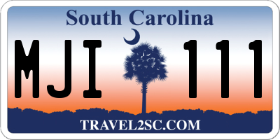 SC license plate MJI111
