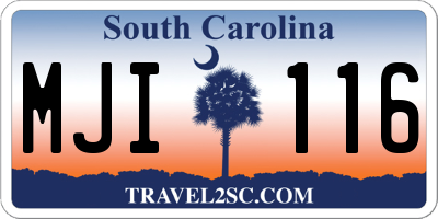 SC license plate MJI116