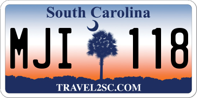 SC license plate MJI118