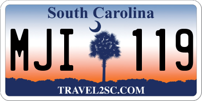 SC license plate MJI119