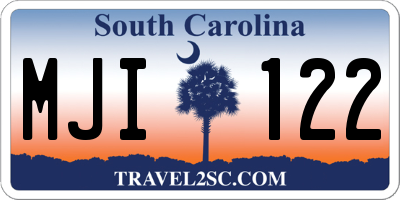 SC license plate MJI122