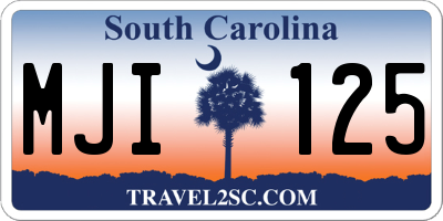 SC license plate MJI125
