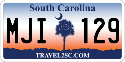 SC license plate MJI129