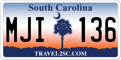 SC license plate MJI136