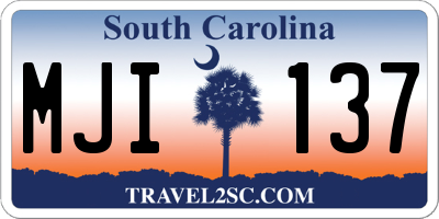 SC license plate MJI137