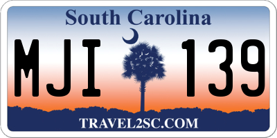 SC license plate MJI139