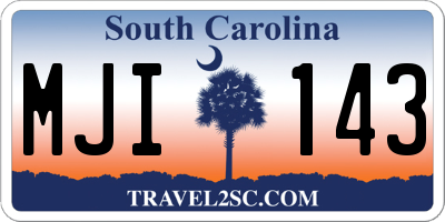 SC license plate MJI143