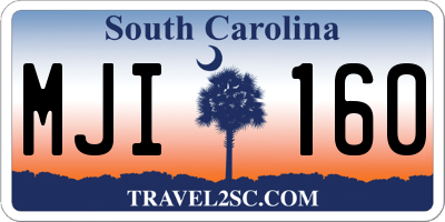 SC license plate MJI160