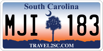 SC license plate MJI183