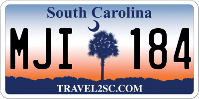 SC license plate MJI184