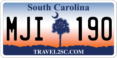 SC license plate MJI190