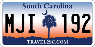 SC license plate MJI192