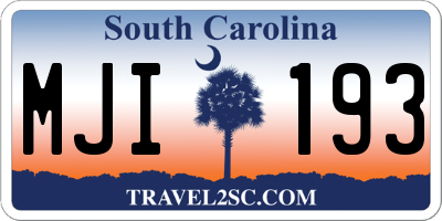 SC license plate MJI193