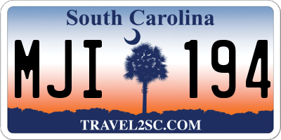 SC license plate MJI194